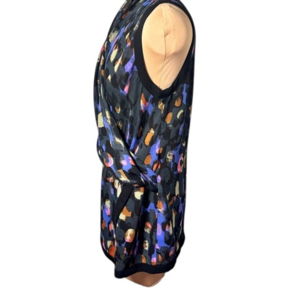 CAbi Black Multicolor Faux Wrap Tank Top Size SM - Picture 4 of 9